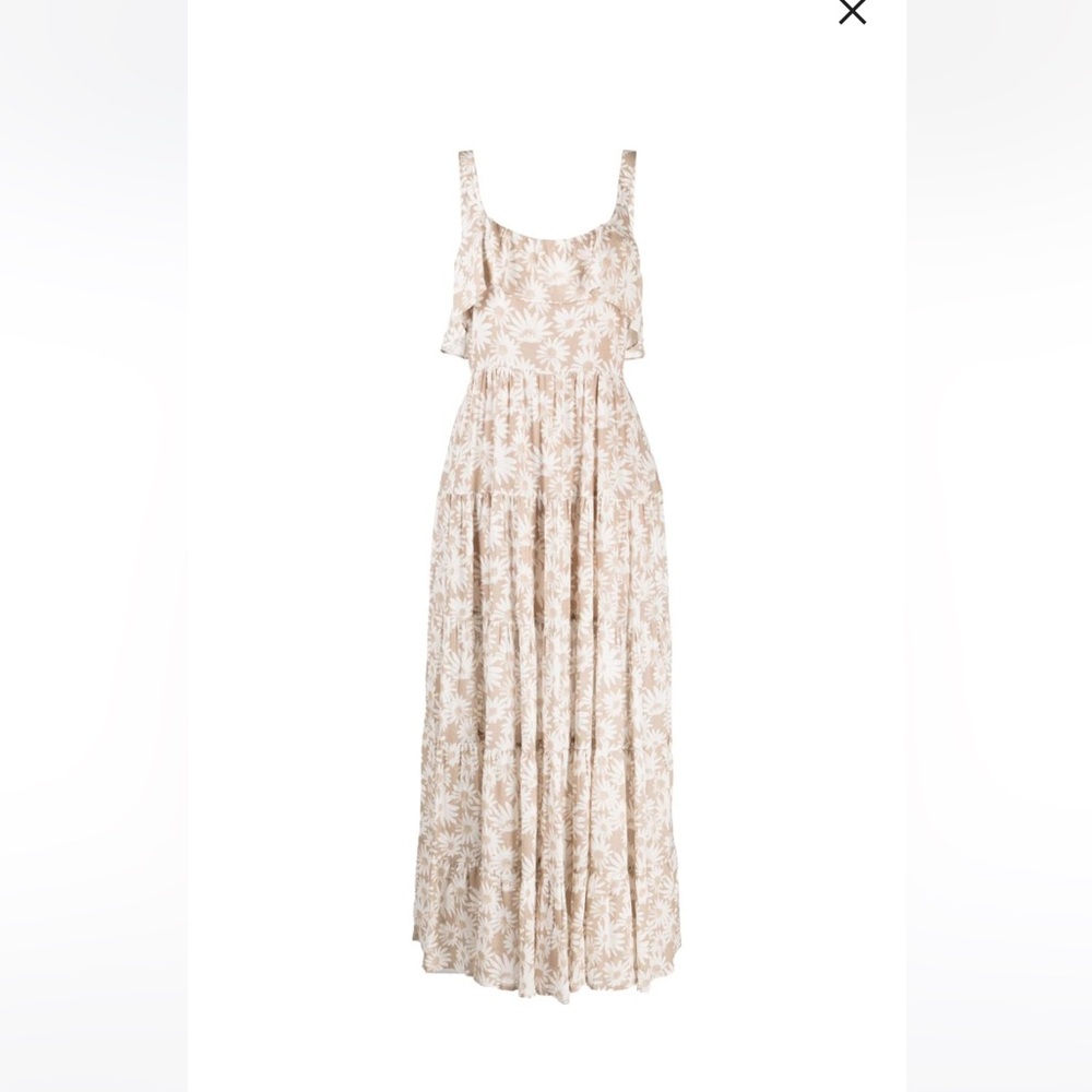 Paige Tevin Boho Floral Maxi Dress Parchment